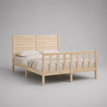 Lot de 2 cadres de lit 1 place en pin massif, bois naturel, couchage 90 × 200 cm par lit